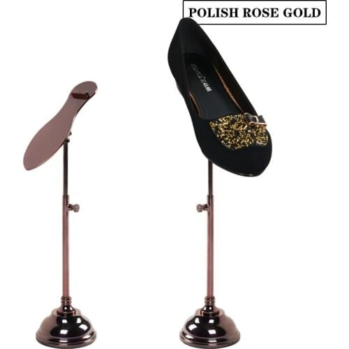 LINLIANGMUYU Modern Customized Metal Shoe Shape Single Shoe Display Rack Stand Holder Enough Weight With Unique Base Design XJ06