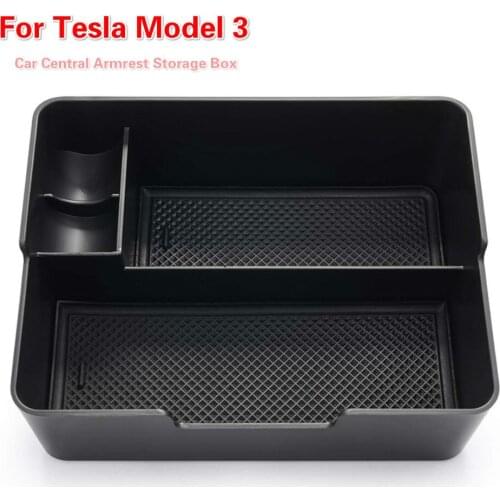 Tesla Model For 3 BlueStar car accessories Car Central Armrest Storage Box Auto Container Glove Organizer Case 2019
