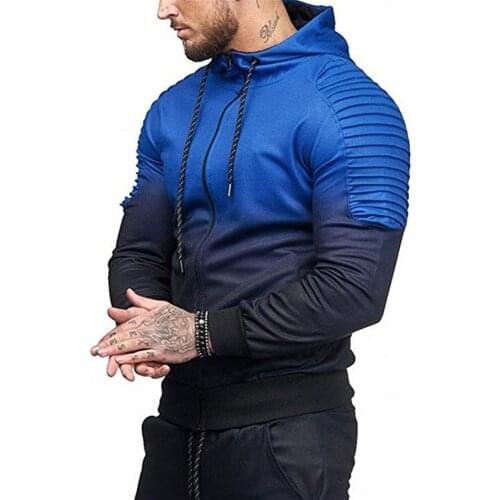 Pullover Zipper Hoodies Men Autumn Winter Hooded Sweatshirt Coat Mens Striped Printed Hoody Sportswear Tracksuit Male Streetwear