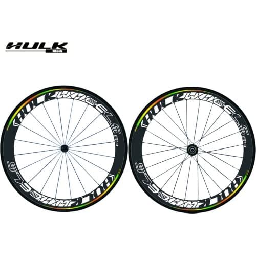 HULKWHEELS Carbon Road Bike Wheelset 700C 50mm depth 25mm wide U shape road Hub QR chincher 20/24H carbon road bike wheels