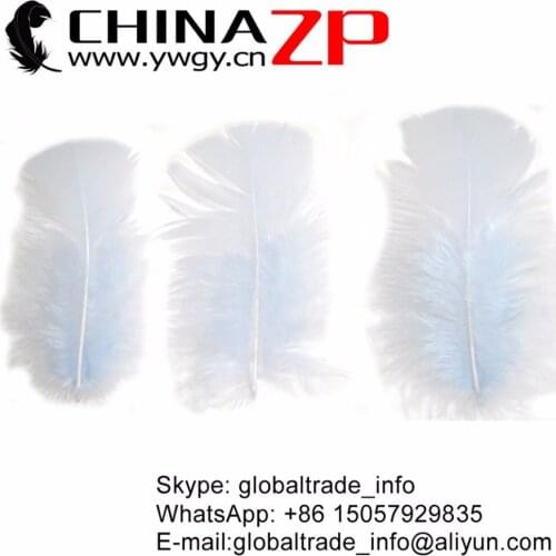 Gold Manufacturer CHINAZP Factory Wholesale 500pcs/lot Dyed Light Blue Turkey Fluff Flat T-Base Body Plumage Feathers