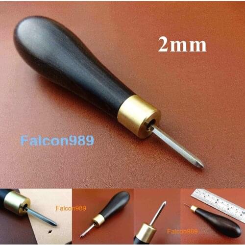 1pc 2mm Leather Craft Cocobolo Handle Sewing Stitching Diamond Point Awl Tool - Carving Stamping Knife Cutter Punch Chisel