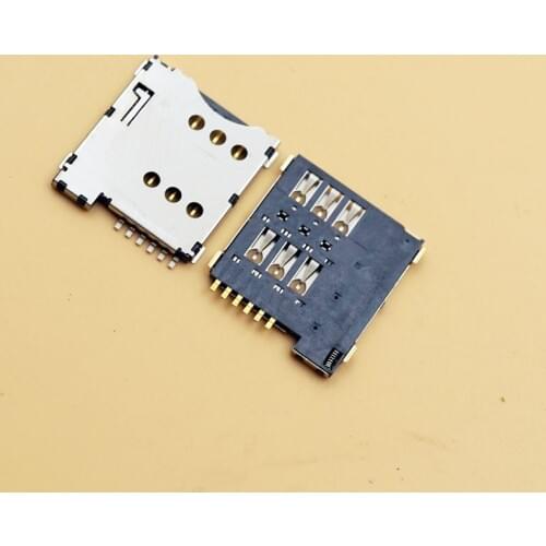 10pcs 6P Micro SIM Connector Jack 6Pins Mobile Phone Sim Card Deck Connector from the Bomb Push self