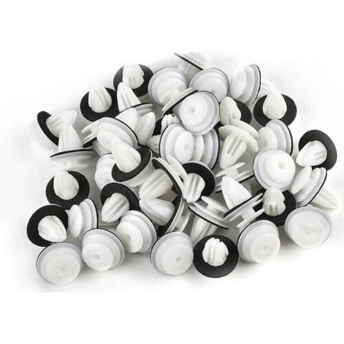 100pcs Sound Insulation Cotton And 100pcsplastic Trunk Screw Rivets Set Car Bumper Fender For Auto Fastener Clips