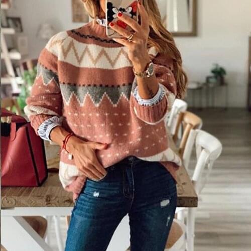 2020 Casual Autumn Winter Soft Striped Sweater Women Color-block Sweaters High Elastic Solid Female Thick Warm Knitted Pullovers