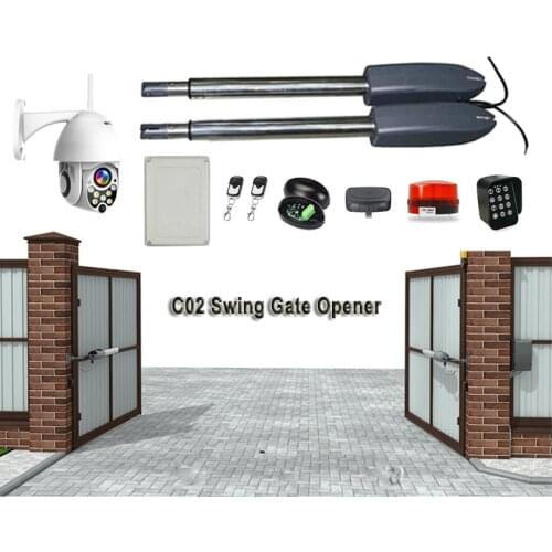 400KG Outdoor Automatic Swing Door Motor Motor Double Arm Door Opener, Operator Access Monitoring Accessories Optional