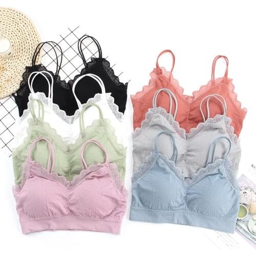 Lace Bra Women Sexy Lingerie French Bralette Comfortable Seamless Underwear Push Up Padded Bras Cross Back Bralette