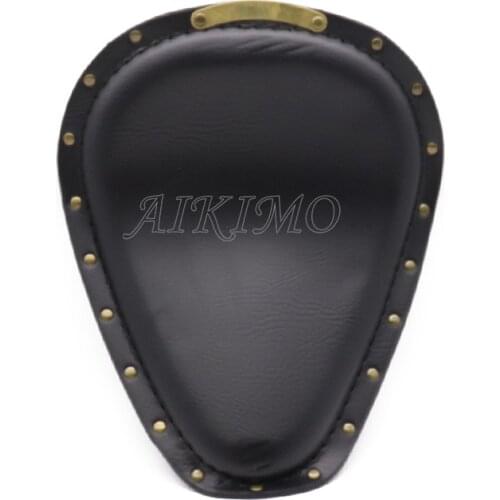 Black PU Leather Motorcycle Sportster Chopper Bobber Custom Solo Seat + 3" Spring Bracket Seat For Harley