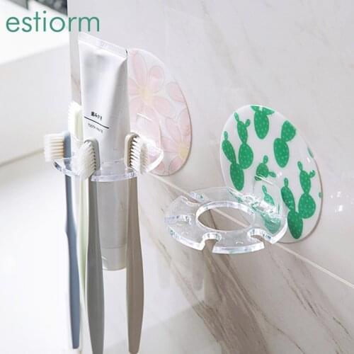 Toothbrush Holder for kids, Wall mounted Cute Cartoon Kids Toothbrush & Toothpaste Holder with Suction Cup - Bathroom Organizer