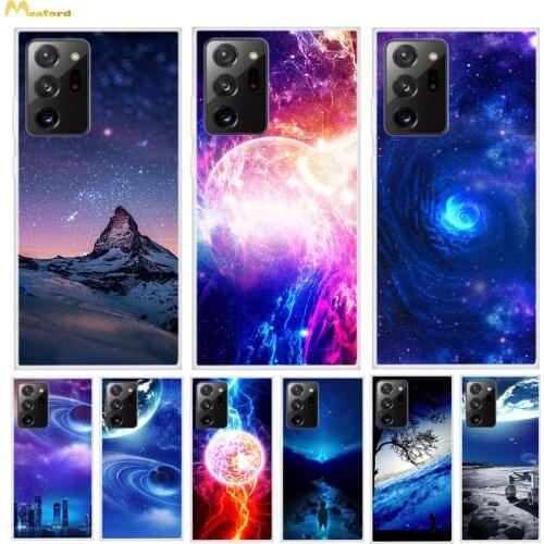 For Samsung Galaxy S20 FE 5G Silicone Case S20 Plus Note 20 Ultra Phone Cover TPU Bumper Funda Note20 Case Star Space Patterned