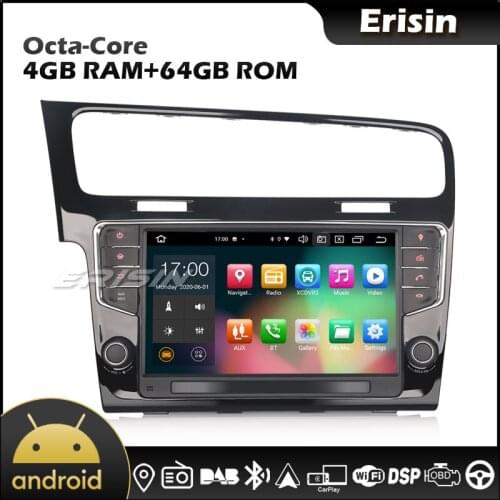 Erisin EU Warehouse 8111 9" Android 10.0 GPS DAB DSP CarPlay Android Auto 64G Car Stereo for VW GOLF VII 7