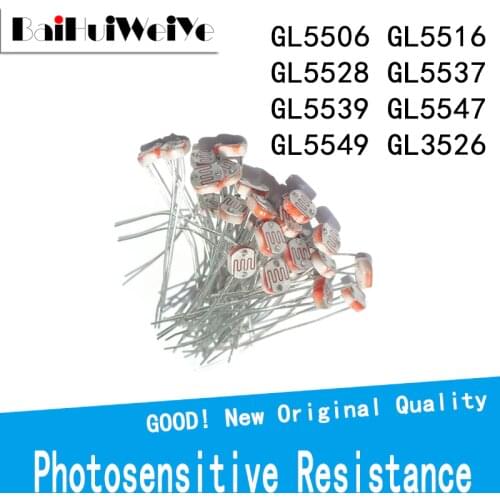 50PCS/LOT Photosensitive Resistance GL5506 GL5516 GL5528 GL5537 GL5539 GL5547 GL5549 GL3526 LDR Photo Light Sensitive Resistor
