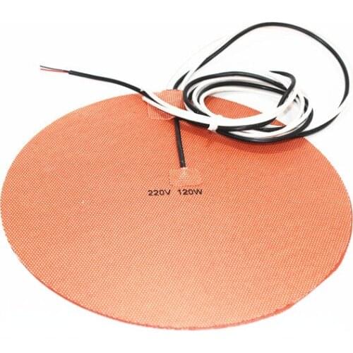 Delta Kossel DIY 200 mm round silicone rubber heating plate film mat 12V 200W Round Silicone Rubber Heater Mat 200mm