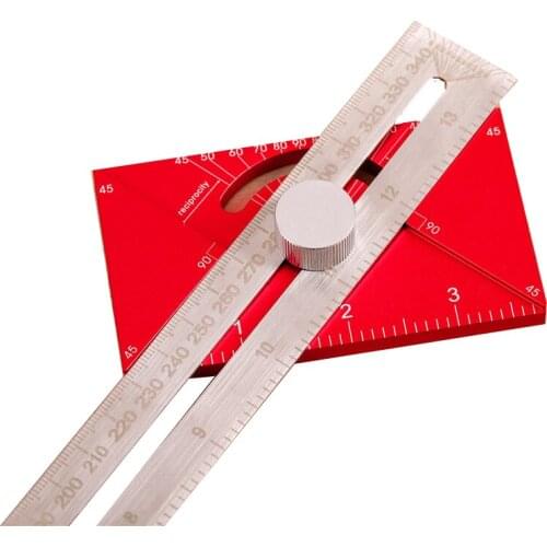 Multi-function Angle Scribing Ruler T-type Hole Ruler Dividing Line Ruler Angle Ruler Woodworking Scribing Mark Line Gauge