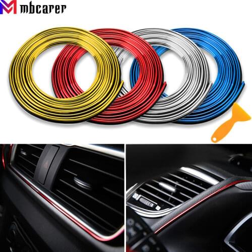 5M Car Styling Interior Part Decoration Strip Car Door Dashboard Air Outlet Steering Strips for Car Z2 Car Accessories Interior