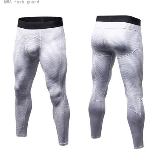 Mens long johns pants Slim Stretch Fitness Leggings warm pants Men MMA compression sportswear Men tracksuit white snake pattern