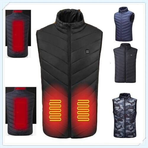 Men outdoorwinter Smart heating Cotton Vest USB Infrared Electric Heating Vest Women Outdoor Flexible Thermal Winter Warm Jacket