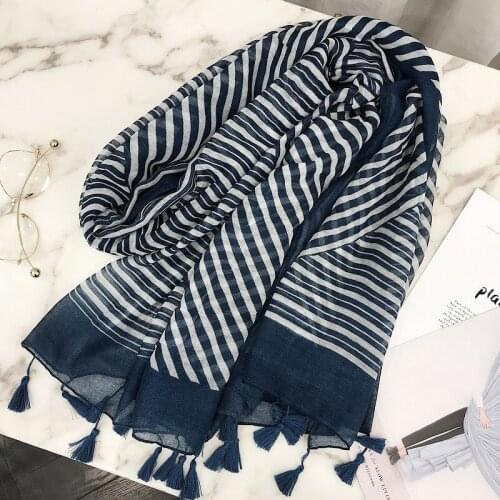 2020 Newest Women Geometry Pattern Quality Cotton Tassel Scarf 10PCS/LOT