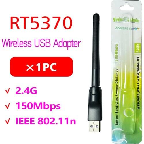New RT5370 main chip USB WiFi Antenna with Ralink 150Mbps 2.4GHz 802.11b/g/n Rotatable Wireless USB WiFi Adapter