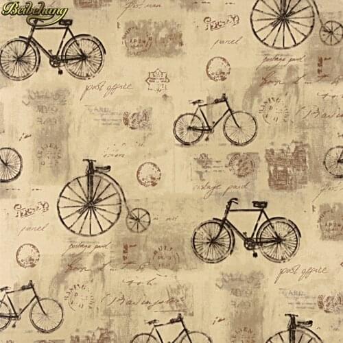Beibehang Retro nostalgic wallpaper bicycle stamp english alphabet cafe restaurant industrial wind wall paper papel de parede