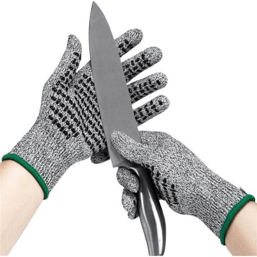 Cut Resistant Gloves HPPE&Nylon EN388 Anti-cut Level 5 Safety Work Glove Touch Sensitive Anti-Slip Tool for Kitchen,Garden
