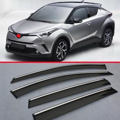 Plastic Exterior Visor Vent Shades Window Sun Rain Guard Deflector For Toyota C-HR CHR 2017 2018 2019