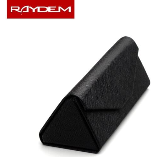 Raydem Magnetic Folding Solid color Sunglasses Case PC Portable Unisex Triangle Sun Glasses Box Eyeglass