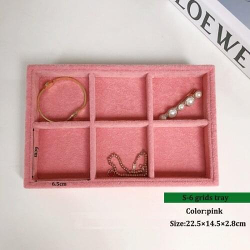 Pink Ring Jewelry Display Organizer Case Tray Holder Necklace Earrings Storage Box Showcase Jewelry Stand Holder New M/S Size