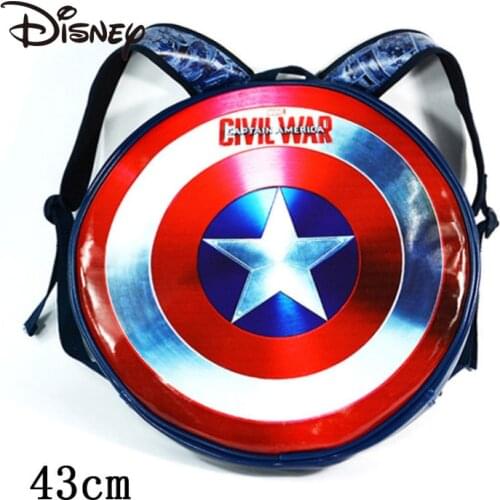Marvel Captain America Shield Backpack PU Material Cartoon Kids 13 "Avengers Backpack