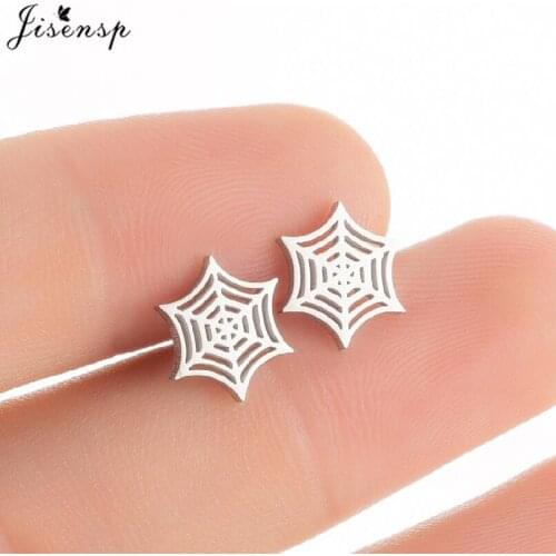 Cartoon Anime Spider Web Net Stud Earrings for Women Children Jewelry Punk Fashion Halloween Specter Spider Earing Hero Symbol