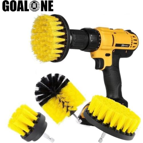GOALONE 5Pcs/Set Scrub Brush Drill Attachment Kit Power Scrubber Cleaning Drill Brush with Extender Power Scrubber for Bathroom