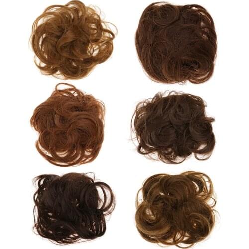 Synthetic Drawstring Hairpieces Wavy Messy Chignon Bun Updo Hair Extensions