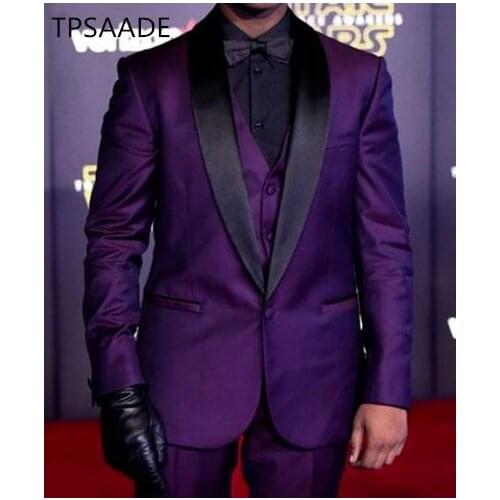 TPSAADE New Arrival 3 Pieces New Popular Mens Business Suits Groom Tuxedo Prom Clothing (Jacket+Pants+Tie+Vest) Men Suits 2019