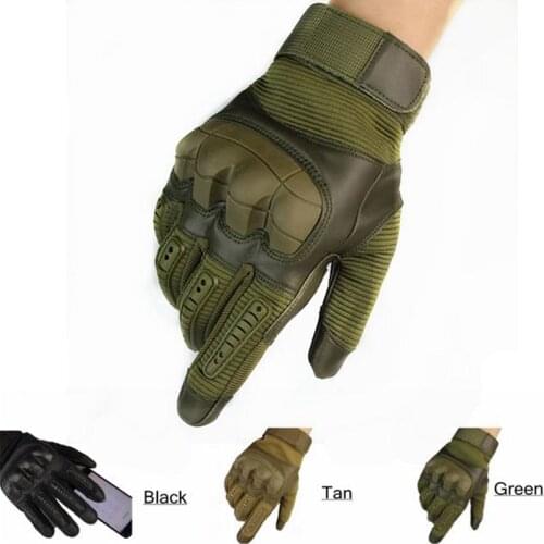 Outdoor Tactical Gloves Military Army Airsoft Rubber Knuckle Protection Full Finger Gloves Hiking Cycling Touch Screen Gloves