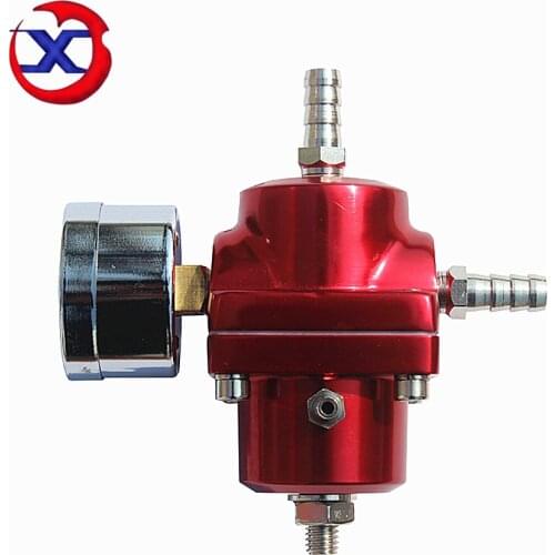 Black blue red silver 0-140PSI Universal Car Fuel Pressure Regulator With Gauge Adjustable Oil Pressure Regulator