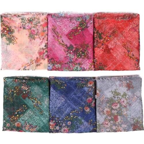 Summer print flower women scarf smooth cotton shawl long wraps hot muslim hijabs lightweight tassels headband 20pcs/lot