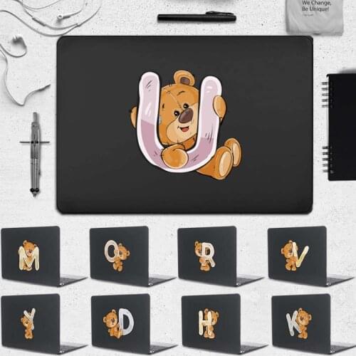 Hard Shell Laptop Case for Apple Macbook Air 11" A1370 A1465/Air 13" A1369/A1466/A1932/A2179/A2337 M1 2020 Letters Bear Pattern