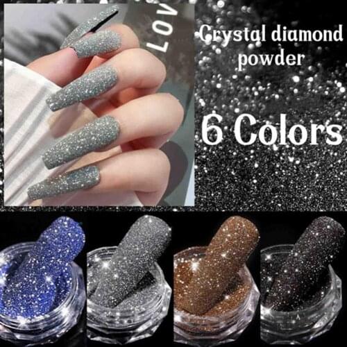 1 Box Nail Powder Stylish Rainbow Nail Glitter Powder Eye-Catching Shiny Holographic Glass Micro Drill Nails Art for Girl