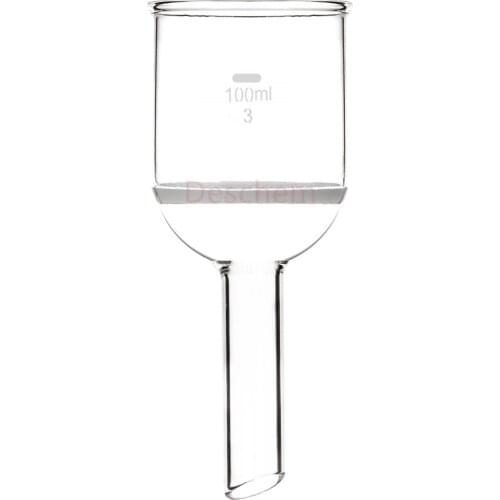 100ml,Borosilicate Glass Buchner Funnel,3# Coarse Filter,W/Straight Tubing