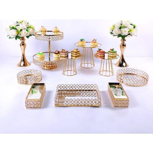 11pcsHome party display stand wedding decoration wrought iron birthday tray dessert fudge desktop afternoon tea cake stand