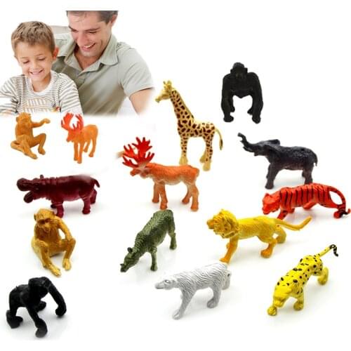 12pcs Jungle/Safari Party Set Toys Animal Jungle Kids Party Favors/Gifts For Kids Birthday Safari Animals Girls/Boys/Baby Favors