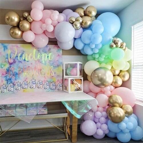 136pcs Candy Balloons Garland Arch Kit Macaron Latex Balloons for Happy Birthday Party Decor Kids Adult Wedding Baloon
