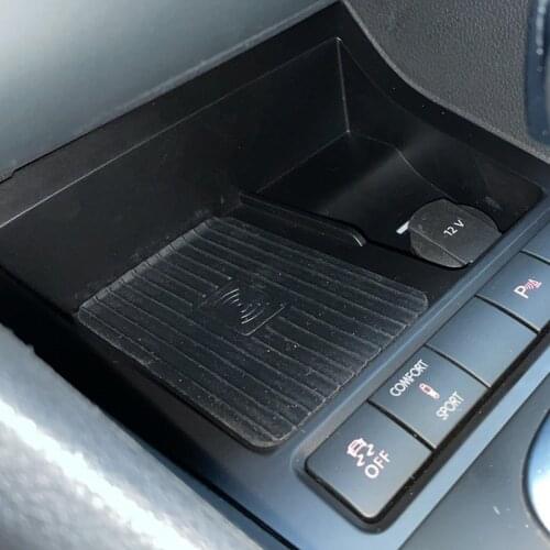 15W car QI wireless charger fast charging plate charging case wireless phone charger for VW Golf 6 MK6 2008-2013 for iPhone