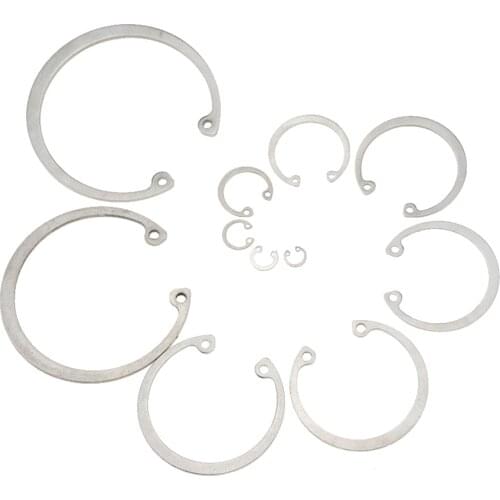 5PCS M22-M75 Stainless Steel Shaft C-type Elastic External Circlip Snap Retaining Ring For Hole Clamp Spring Lock Washer