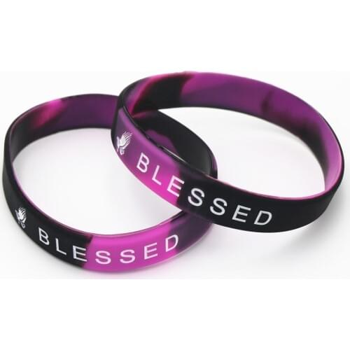 50PC New Music Blessed Silicone Wristband Sports Mix Color Bracelets&Bangles Music Lover Gifts Jewelry Wholesale SH155