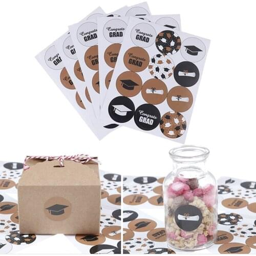 60pcs Graduation Doctor Hat 2020 Congratulate Grad party Label Sticker Mineral Water Bottle Label Graduation Party Decor