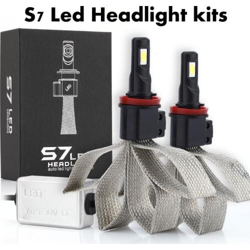 Auokey 2PCS S7 Super Bright Car Headlights lamp LED Chip Bulb Auto Front Bulb Automobiles Headlamps 6000K 8000LM kits DC9-30V