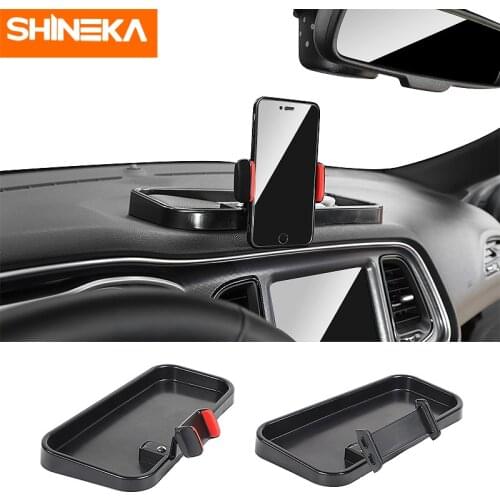 SHINEKA Car Center Console Mobile Phone IPad Bracket Multifunction Storage Box GPS Holder Accessories For Dodge Challenger 2015