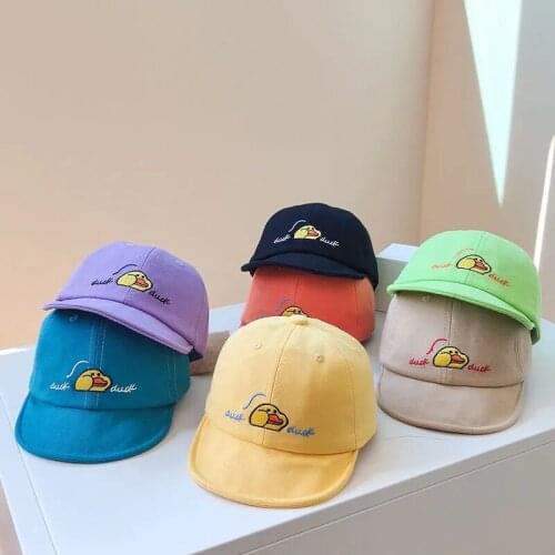 3-36 Months Newsborn Baby Baseball Caps Casual Hip-Hop Kids Snapback Hats 2021 Cartoon Duck Sun Hat Boys Girls Adjustable Cap