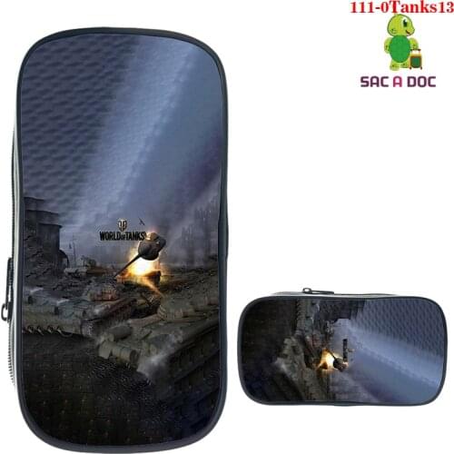 World of Tanks Pencil Case Cartoon Game Pencil Bag Zipper Students School Stationery Pencil Bag Storage Bag Children Kids Gift